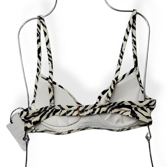 Shade & Shore Underwired Zebra Print Bikini Top 32B - Picture 2 of 3